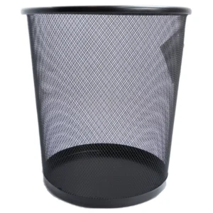 Papelera de piso metálica negra