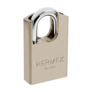 Candado de acero 50 mm con coraza, llave de disco