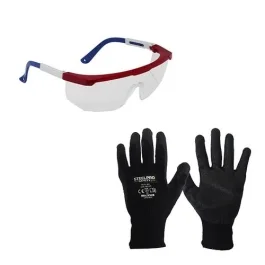 LENTE  TOP GUN CLARO AF (12) + GUANTE LATEX ECO NEGRO TALLA M (3)