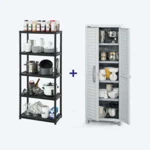 Combo Cocina Barú, 1 Armario Grande, 1 Estante 5N 18 Pulgadas